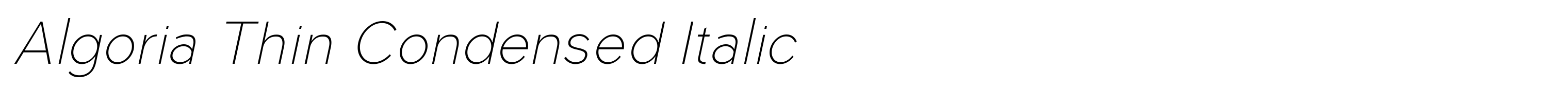 Algoria Thin Condensed Italic